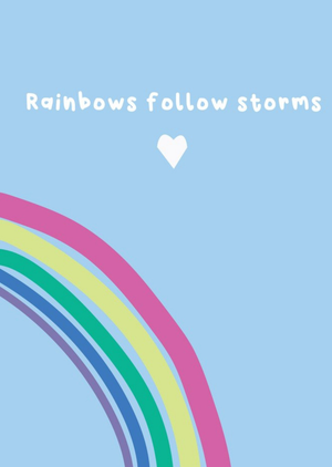 Moonpig Illustrated Rainbows Follow Storms Card