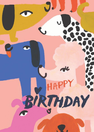 Sooshichacha Dogs Happy Birthday Card