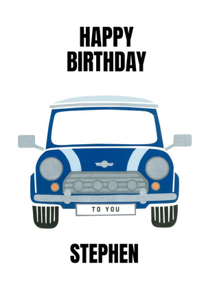 Other Personalised Vintage Mini Cooper Birthday Card
