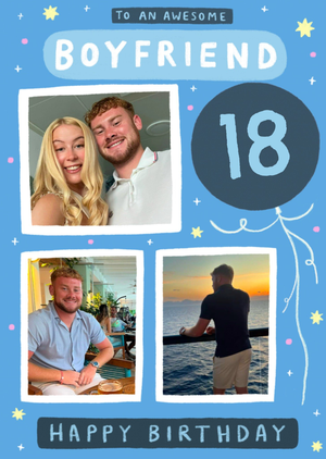Stella Isaac Illustrations Awesome Boyfriend Happy 18th Photo Upload Birthday Card