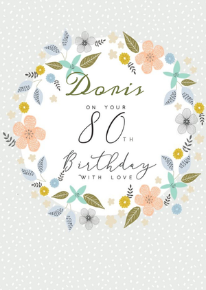 Moonpig Floral 80th Birthday Card