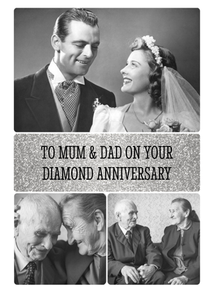 Moonpig To Mum & Dad On Your Diamond Anniversary - 60th Anniversary Photo Upload Card