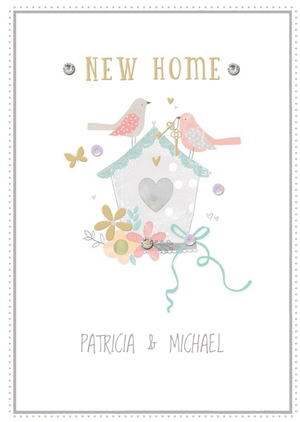 Moonpig Hotchpotch Illustrated Bird House Customisable New Home Card