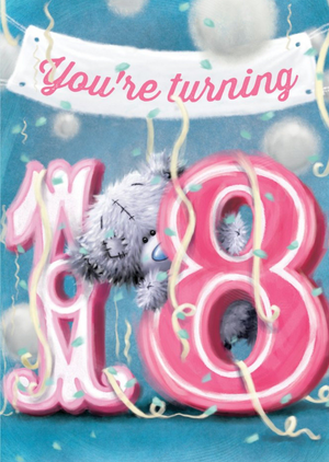 Me To You Tatty Teddy Being Shy Personalised Happy 18th Birthday Card