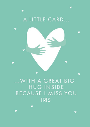 Moonpig Clintons Illustrated Great Big Hug Customisable Missing You Card