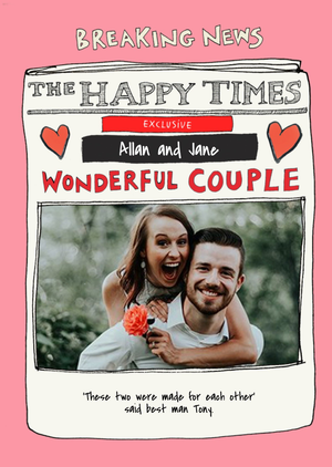 Love Hearts Poet And Painter Illustrated Love Wedding Engagement Card