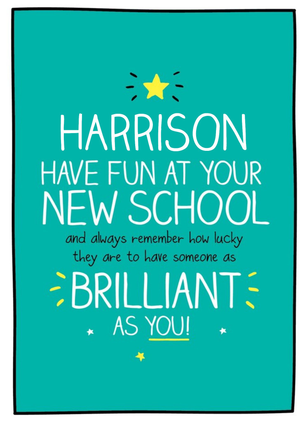 Moonpig Happy Jackson New School Star Hand Drawn Lettering Card