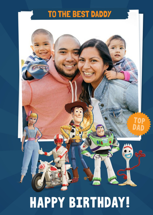 Toy Story 4 - Dad Birthday Card - To The Best Daddy - Photo Upload