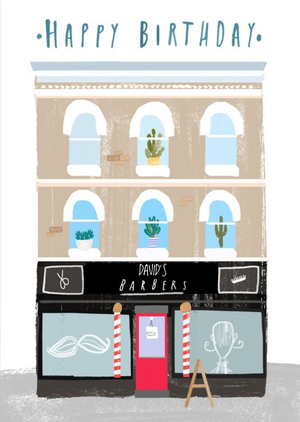 Moonpig Personalised Barber Shop Happy Birthday Card