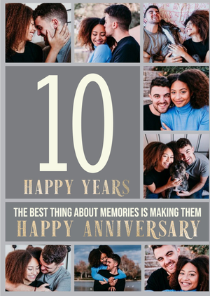 Moonpig Designers Multi Photo Upload Happy Anniversary Card