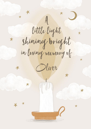Moonpig Candle Illustration Child Loss Card