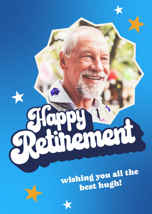 Moonpig Block Party Stars Photo Upload Retirement Card