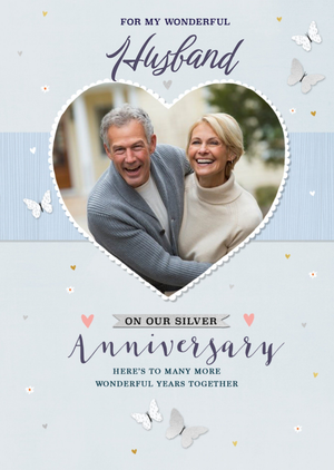 Moonpig Designers Colette Barker Wonderful Husband Photo Upload Anniversary Card