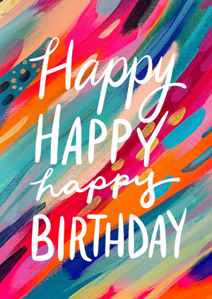 Moonpig Happy Happy Happy Birthday Card