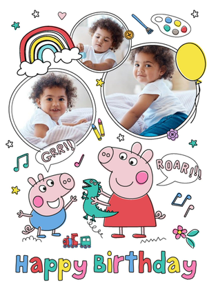 Peppa Pig George And Mummy Pig Photo Upload Birthday Card