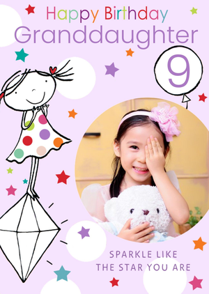 Moonpig Polka Dot Sparkle Like The Star You Are Photo Upload Card