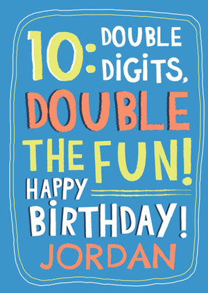 Moonpig Double Digits Double the Fun 10th Birthday Card