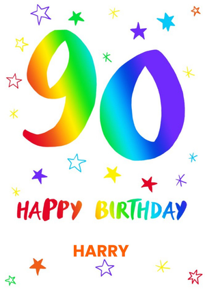 Moonpig Paperlink Colourful Fun 90th Birthday Card