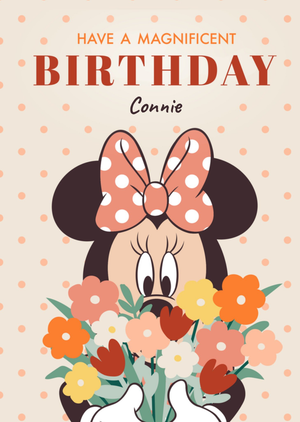 Mickey Mouse Disney Minnie Mouse Birthday Card