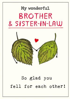 Moonpig Cute Illustrative Smiling Leaves Brother & Sister-In-Law Anniversary Card