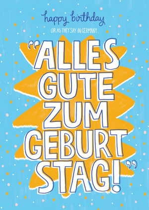 Cardy Club Happy Birthday German Card