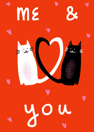 Moonpig Love Cats Me And You Illustrated Cats Birthday Card