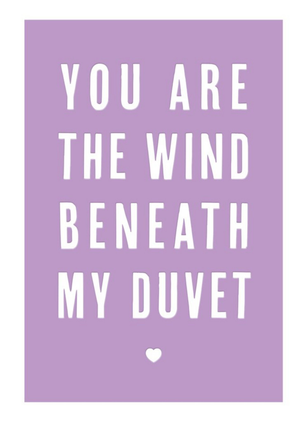 Moonpig Mungo And Shoddy You Are The Wind Beneath My Duvet Funny Anniversay Card
