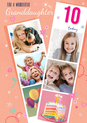 Moonpig Designers Cute Stars And Hearts For A Wonderful Granddaughter Photo Upload Age Birthday Card