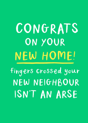 Moonpig Humourous Congrats On Your New Home Typography Card