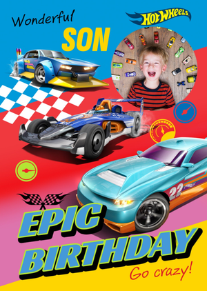 Moonpig Hot Wheels Photo Upload Epic Birthday Card