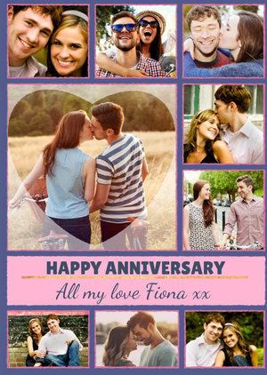 Moonpig Multiple Photo Upload Happy Anniversary Card
