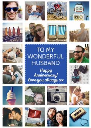 Moonpig Happy Anniversary Photo Upload Card To My Wonderful Husband