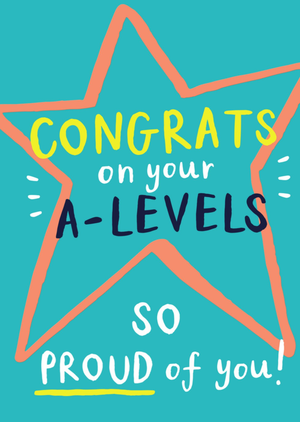 Moonpig Congrats On Your A-Levels Typographic Card