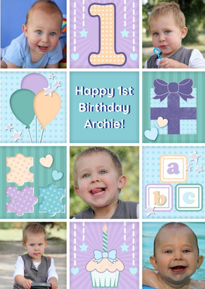 Moonpig Photo First Birthday Card