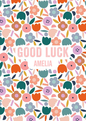 Moonpig Bright Floral Illustrated Good Luck Card