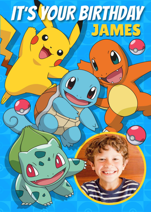 Moonpig Pokemon Characters Photo Upload Birthday Card