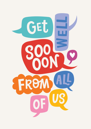 Moonpig Colourful Speech Bubbles Get Well Soon Card