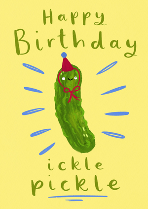 Moonpig Illustrated Funny Pickle Character Birthday Card