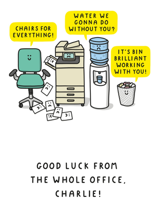Moonpig Funny Pun Colleague Good Luck Card From The Whole Ice