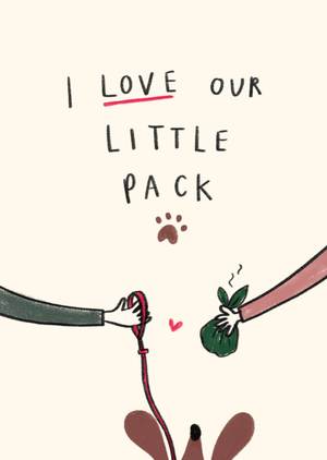 Moonpig Funny Illustrated I Love Our Little Dog Pack Valentine's Day Card