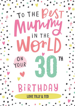 Moonpig Cute Typographic Customisable Mummy Birthday Card
