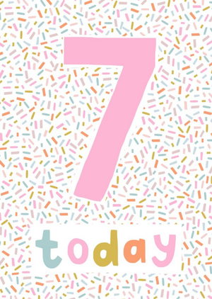 Moonpig Party Popper Illustrated Confetti 7 Today Birthday Card