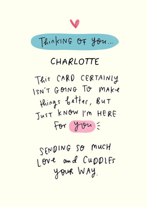 Moonpig Here For You Writing Personalised Sympathy Card