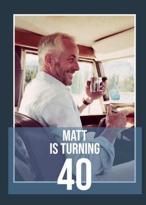 Moonpig Bold Turning 40 Photo Upload Birthday Card