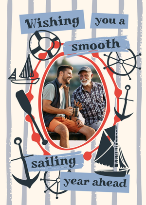 Moonpig Wishing You A Smooth Sailing Photo Upload Card