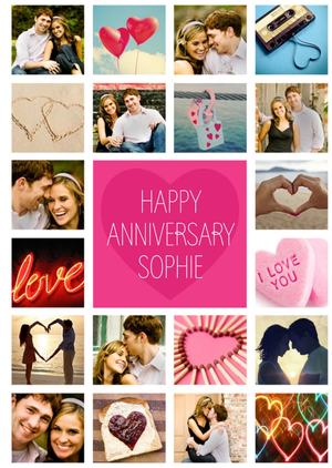 Moonpig Happy Anniversary Card - Photo Upload Card