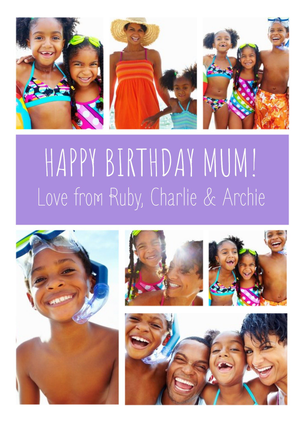 Moonpig Purple Multi-Photo Birthday Card
