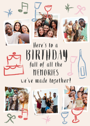 Moonpig Here's To A Birthday Full Of Memories Photo Upload Birthday Card