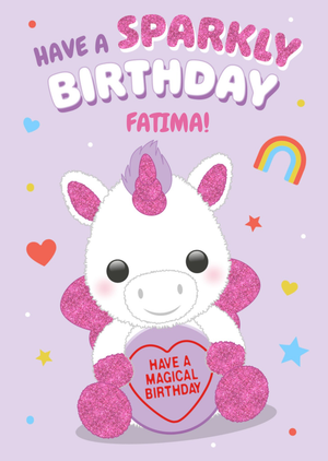 Swizzels Love Hearts Swizzels Posh Paws Sparkly Birthday Card