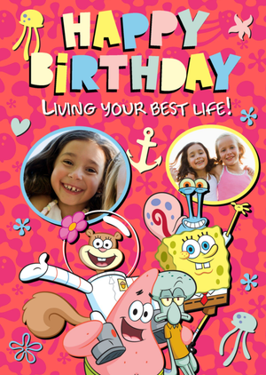 Nickelodeon Spongebob Squarepants Living Your Best Life Photo Upload Birthday Card